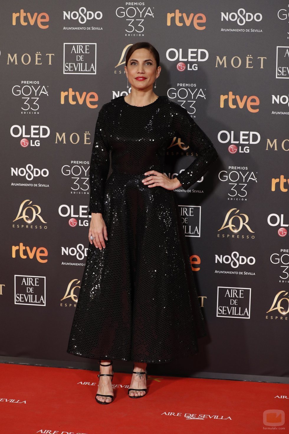 Toni Acosta en la alfombra roja de los Premios Goya 2019