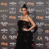 María Pedraza posando en la alfombra roja de los Premios Goya 2019