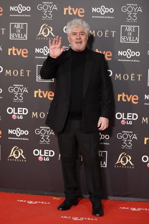 Pedro Almodóvar en la alfombra de los Premios Goya 2019
