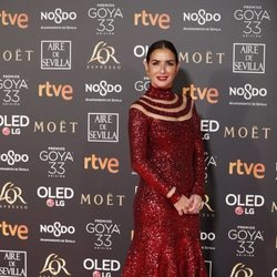 Belén López posando en la alfombra roja de los Premios Goya 2019