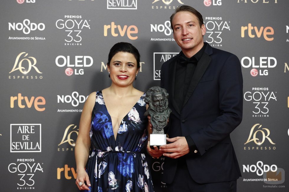 El equipo de "Roma" con su Goya 2019 a Mejor película iberoamericana