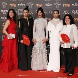 Elenco de "Carmen y Lola" en la alfombra roja de los Premios Goya 2019