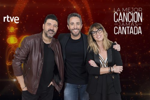 Tony Aguilar, Roberto Leal y Noemí Galera en 'La mejor canción jamás cantada'