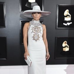 La cantante Jennifer Lopez, en la alfombra roja de los Premios Grammy 2019