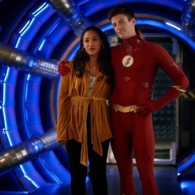 Candice Patton y Grant Gustin en la quinta temporada de 'The Flash'