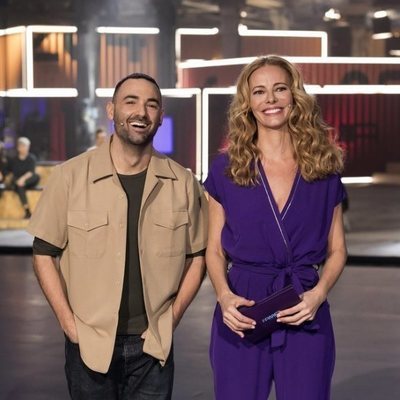 Paula Vázquez e Iker Karrera en el plató 'Fama a bailar'