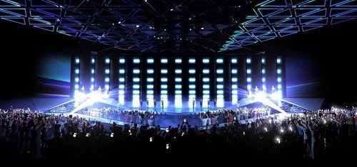 El escenario de Eurovisión 2019, totalmente transformado sin sus elementos principales