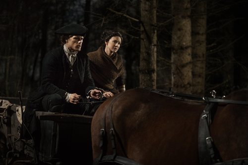 Sam Heughan y Caitriona Balfe en la cuarta temporada de 'Outlander'