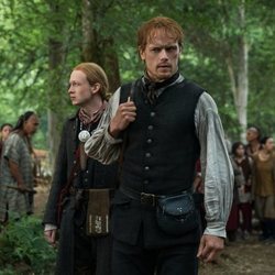 Sam Heughan y John Bell en la cuarta temporada de 'Outlander'
