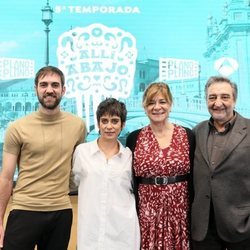 María León, Jon Plazaola, Sonia Martínez y César Benítez en la presentación de la quinta temporada de 'Allí abajo'