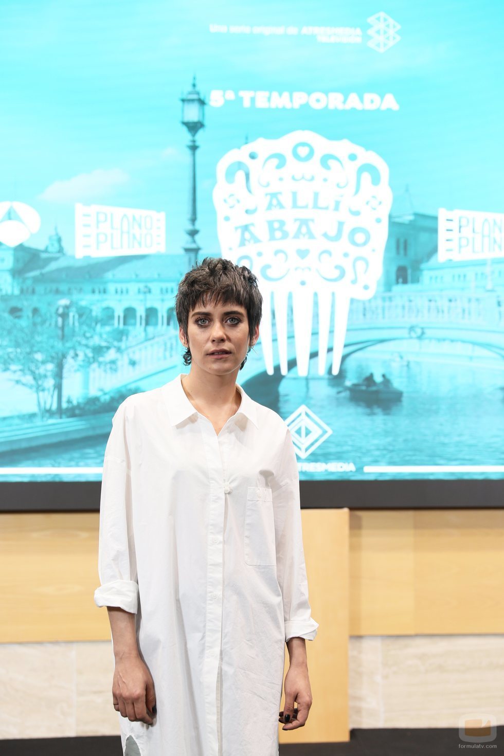 María León en la presentación de la quinta temporada de 'Allí abajo'