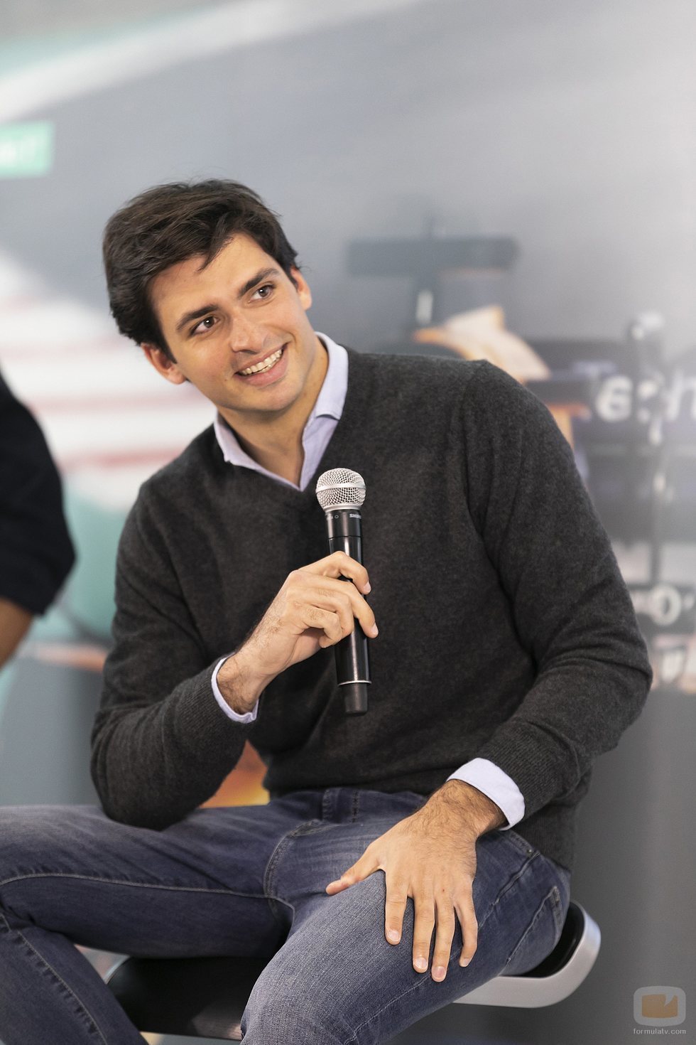 El piloto Carlos Sainz en la presentación de la temporada 2019 de Fórmula 1 en Movistar F1