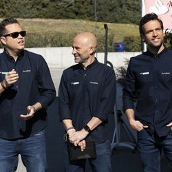 Iñaki Cano, Antonio Lobato y Roldán Rodríguez en la presentación de la temporada 2019 de Fórmula 1 en Movistar F1