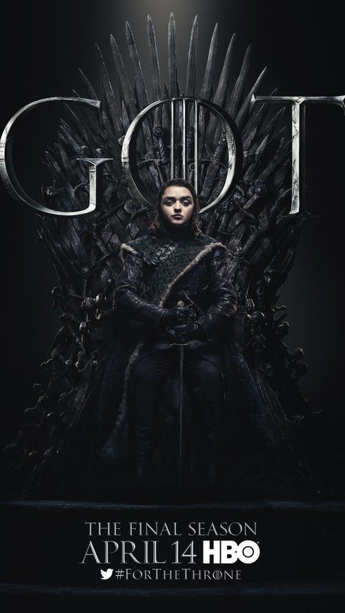 Póster individual de Arya Stark para la octava temporada de 'Juego de Tronos'