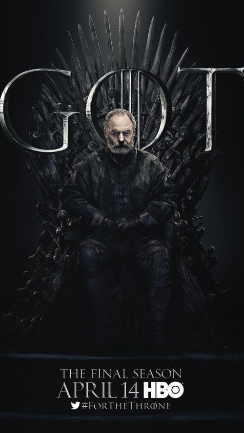 Póster individual de Davos Seaworth para la octava temporada de 'Juego de Tronos'