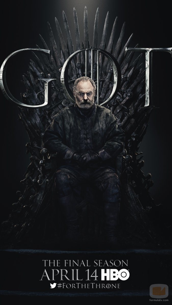 Póster individual de Davos Seaworth para la octava temporada de 'Juego de Tronos'