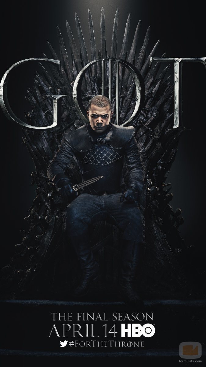 Póster individual de Gusano Gris para la octava temporada de 'Juego de Tronos'