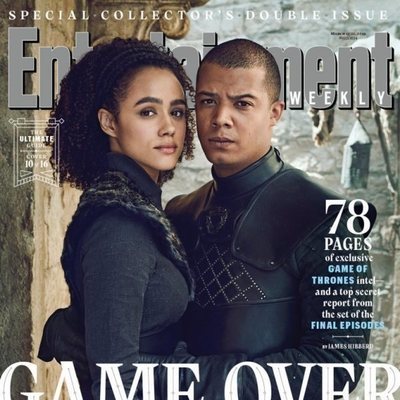 Nathalie Emmanuel y Jacob Anderson como Missandei y Gusano Gris de 'Juego de Tronos' para la revista EW