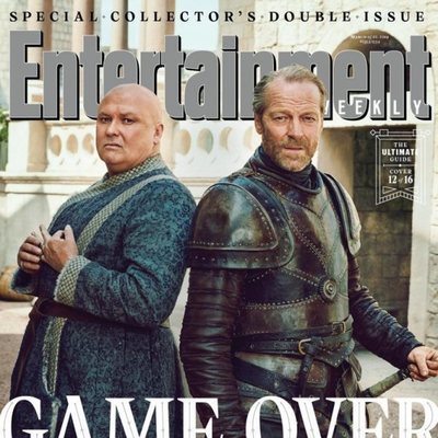 Conleth Hill e Iain Glen como Varys y Jorah Mormont de 'Juego de Tronos' para la revista EW