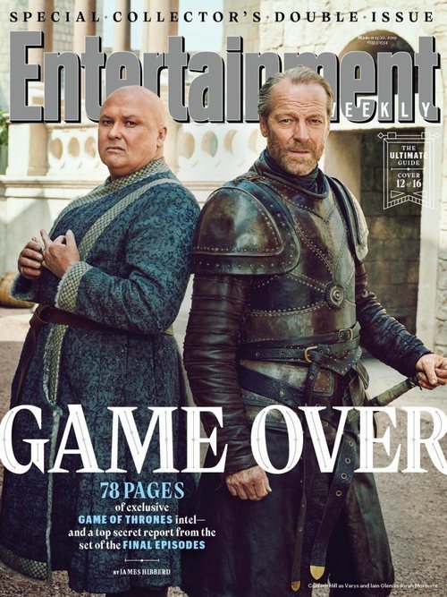 Conleth Hill e Iain Glen como Varys y Jorah Mormont de 'Juego de Tronos' para la revista EW