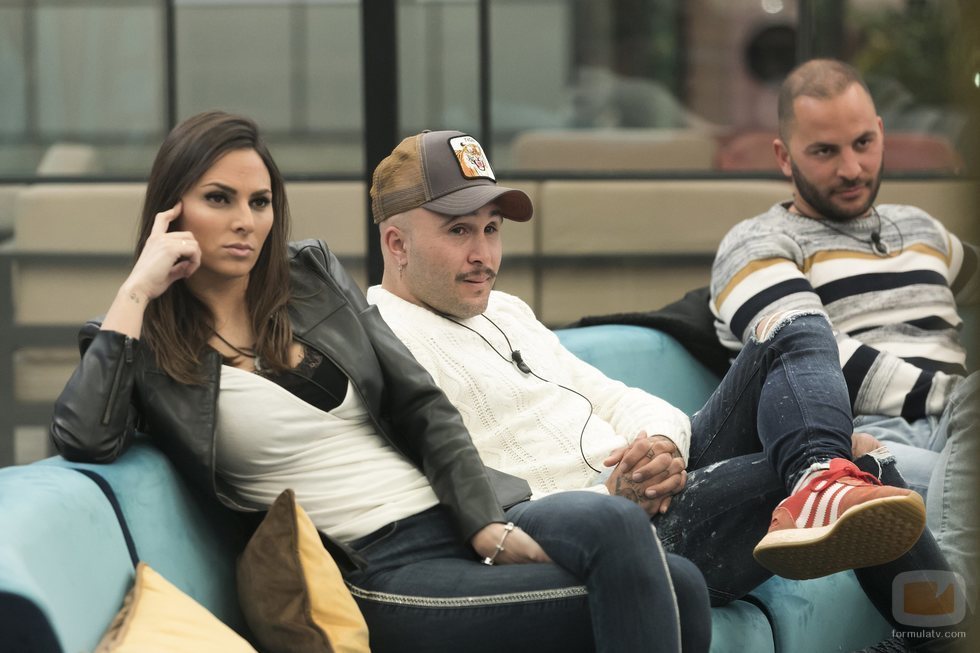 Irene Rosales, Kiko Rivera y Antonio Tejado durante la Gala de 'GH Dúo'