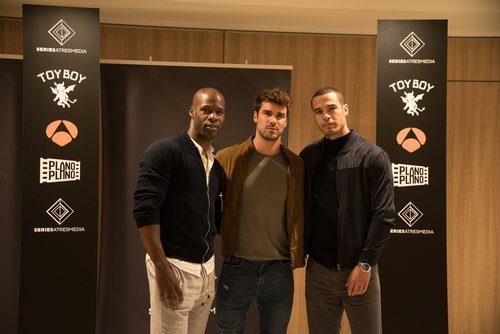 Raudel Raúl Martiato, José de la Torre y Jesús Mosquera en la presentación de 'Toy Boy'