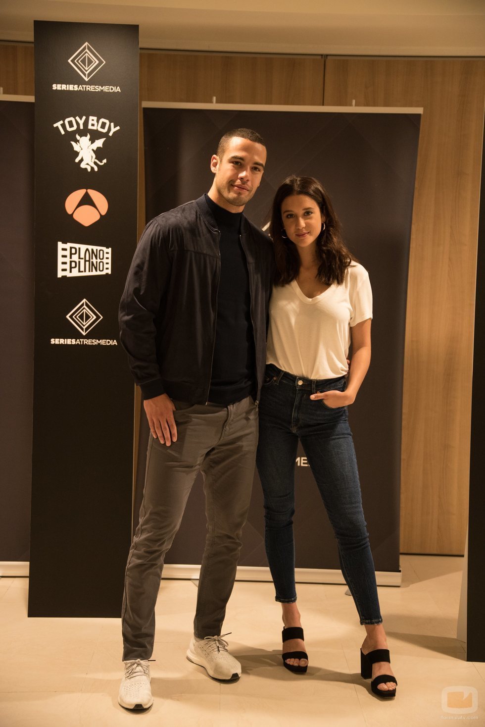 Jesús Mosquera y María Pedraza en la presentación de 'Toy Boy'