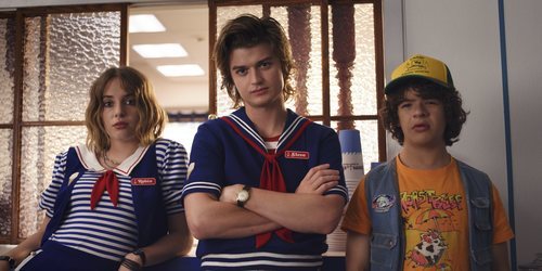Robin, Steve y Dustin, en la tercera temporada de 'Stranger Things'