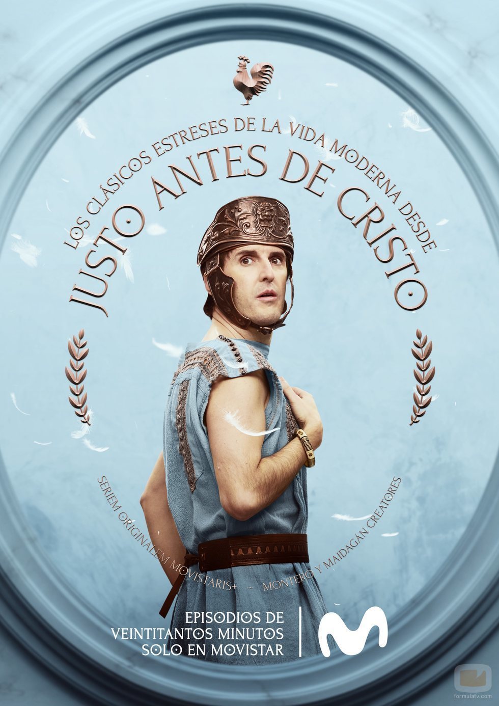 Julián López entre plumas protagoniza un póster de 'Justo antes de Cristo'