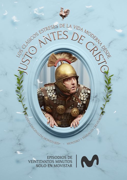 Eduardo Antuña como Antonino en un póster de 'Justo antes de Cristo'