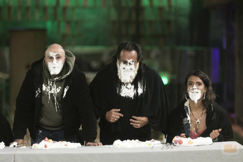 Sofia Suescun, Juan Miguel y Kiko Rivera, en la prueba de inmunidad de la Gala 12 de 'GH Dúo'