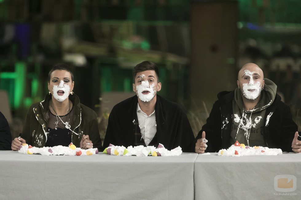Alejandro Albalá, Irene Rosales y María Jesús, en la prueba de inmunidad de la Gala 12 de 'GH Dúo'
