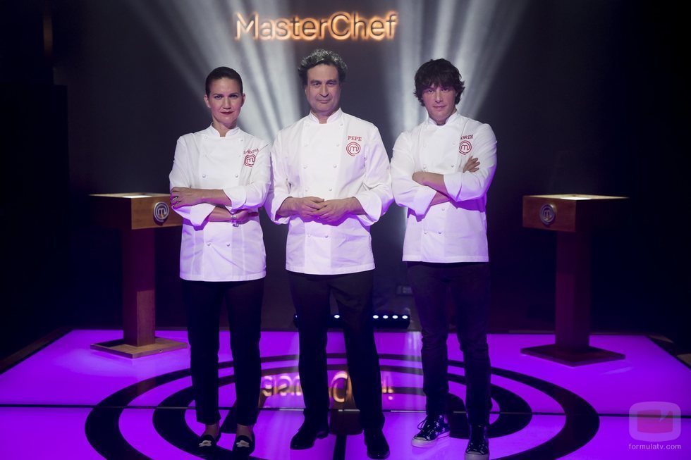 Jordi Cruz, Pepe Rodríguez y Samantha Vallejo-Nágera, miembros del jurado de 'MasterChef'