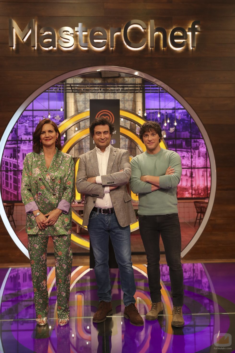 Jordi Cruz, Pepe Rodríguez y Samantha Vallejo-Nágera, en la presentación de 'MasterChef 7'