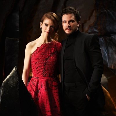 Rose Leslie y Kit Harington posan en la premiere de la temporada 8 de 'Juego de Tronos'