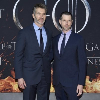 David Benioff y Dan Weiss, creadores de 'Juego de Tronos', en la premiere de la temporada final