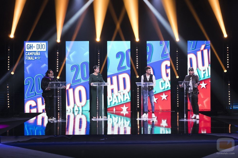 Juan Miguel, María Jesús, Alejandro Albalá y Kiko Rivera en el debate de la Gala 14 de 'GH Dúo'