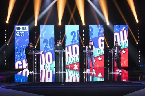 Juan Miguel, María Jesús, Alejandro Albalá y Kiko Rivera en el debate de la Gala 14 de 'GH Dúo'