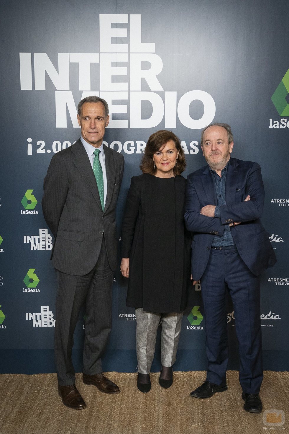 Silvio González, Carmen Calvo y Javier Pons, en el programa 2.000 de 'El Intermedio'