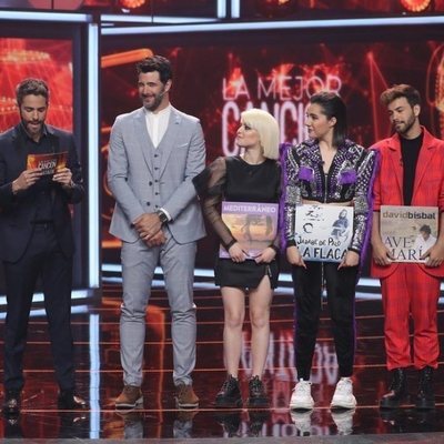 Agoney, Alba Reche y Marta Sango, en la Gala final de 'La mejor canción jamás cantada'