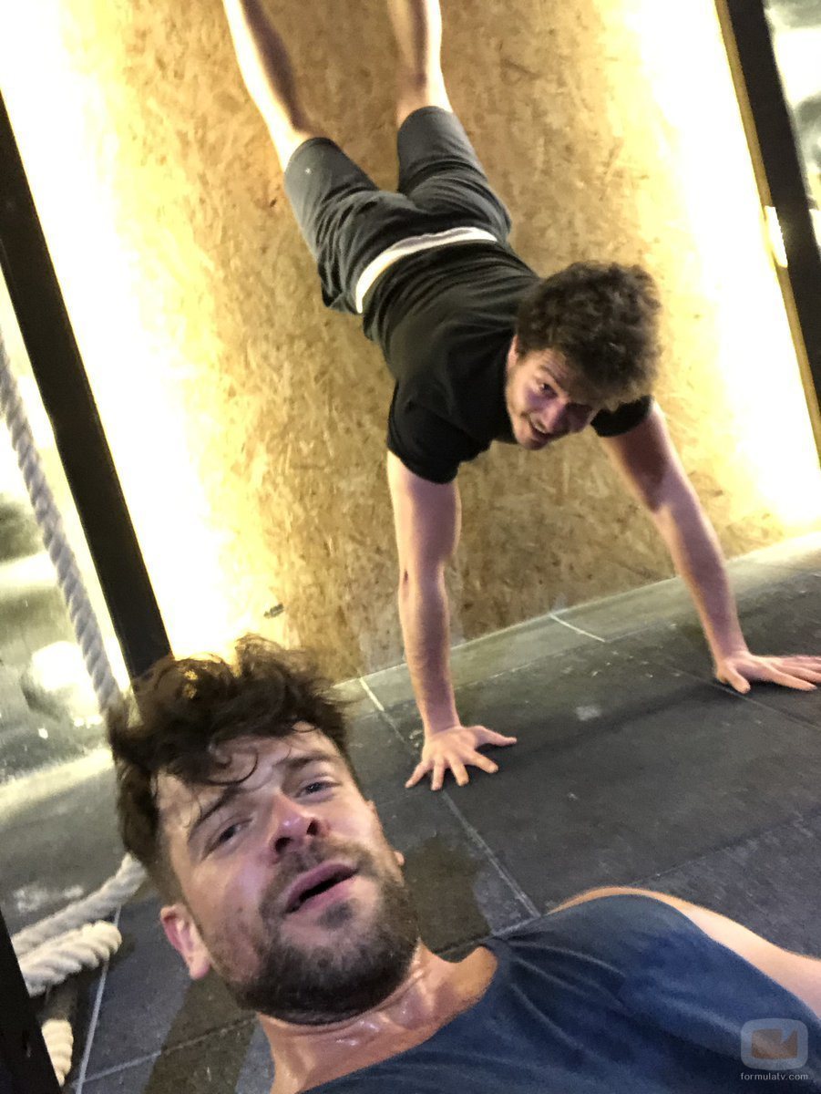 Ricky Merino junto a a Miki Núñez en su entrenamiento para Eurovision 2019
