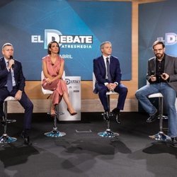 Santiago González, Ana Pastor, Vicente Vallés y Cesar González, en la rueda de prensa de 'El debate' de Atresmedia
