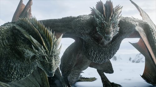 Rhaegal y Drogon en el 8x01 de 'Juego de Tronos'