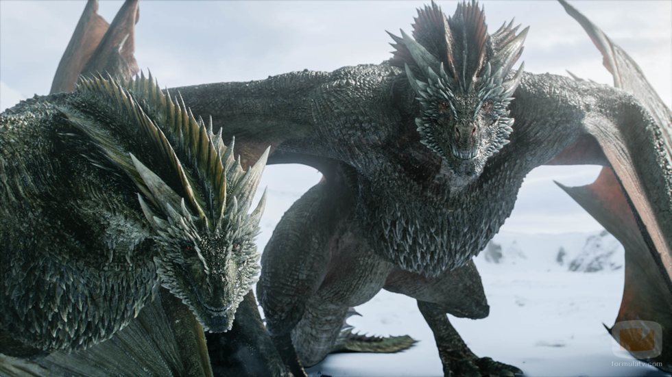 Rhaegal y Drogon en el 8x01 de 'Juego de Tronos'