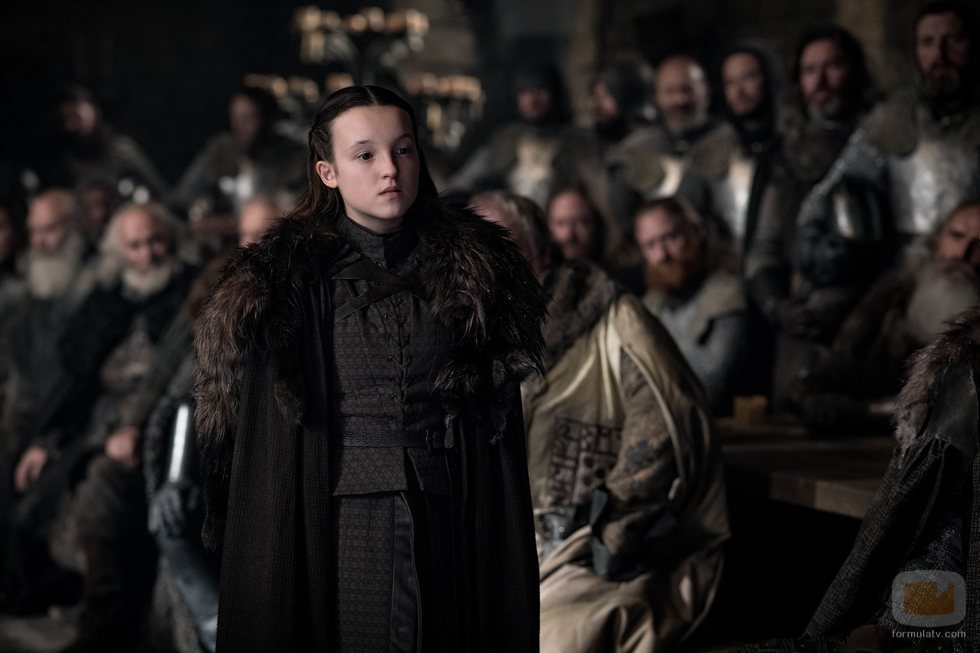 Lyanna Mormont en el Gran Salón de Invernalia en el 8x01 de 'Juego de Tronos'