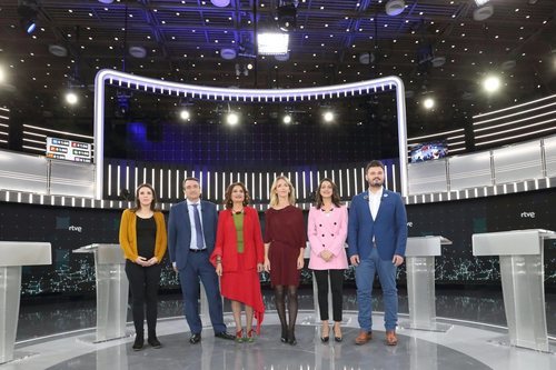 Los asistentes al debate a seis de RTVE de cara al 28A