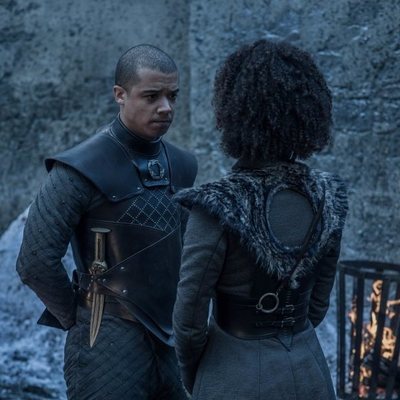 Missandei y Gusano Gris conversan en Invernalia en el 8x02 de 'Juego de Tronos'