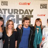 Ana Fernández, Carmen Ruiz, Xulio Abonjo, Valeria Alonso y Miriam Hernández, actores de 'Cuestión de sexo' (Cuatro)