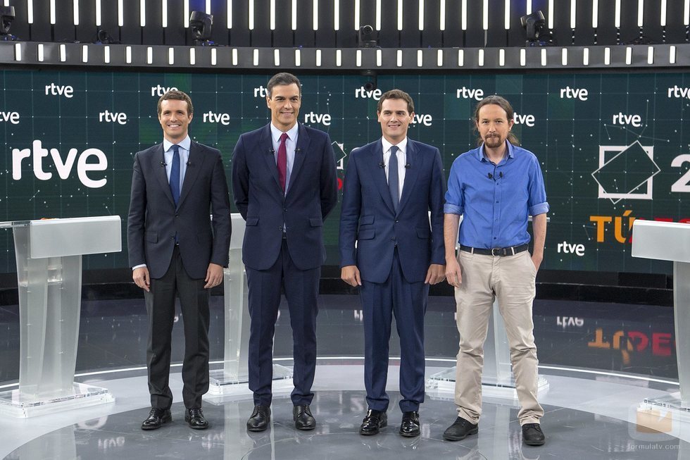Los candidatos de los principales partidos políticos en 'El debate en RTVE'