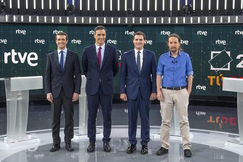 Los candidatos de los principales partidos políticos en 'El debate en RTVE' 